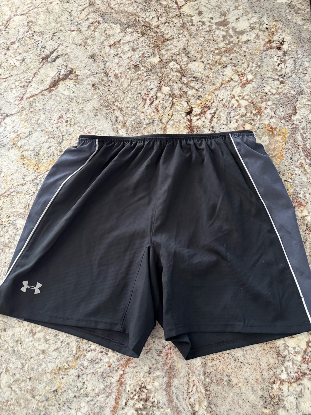 Under Armour Men’s Black Athletic Shorts with Gray Panels